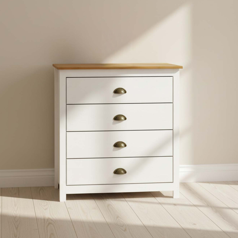 Cómoda 4 CAJONES PINO NATURAL-BEIGE TOPAZIO