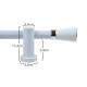 Barrote cortina de metal 2 m + 2 Soportes BLANCO