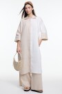 VESTIDO CONTRASTE Beige
