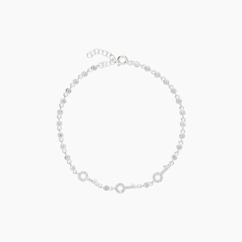 Pulsera en plata 925 y circonias con diseño de llave Pulsera En Plata 925 Y Circonias Con Diseño De Llave