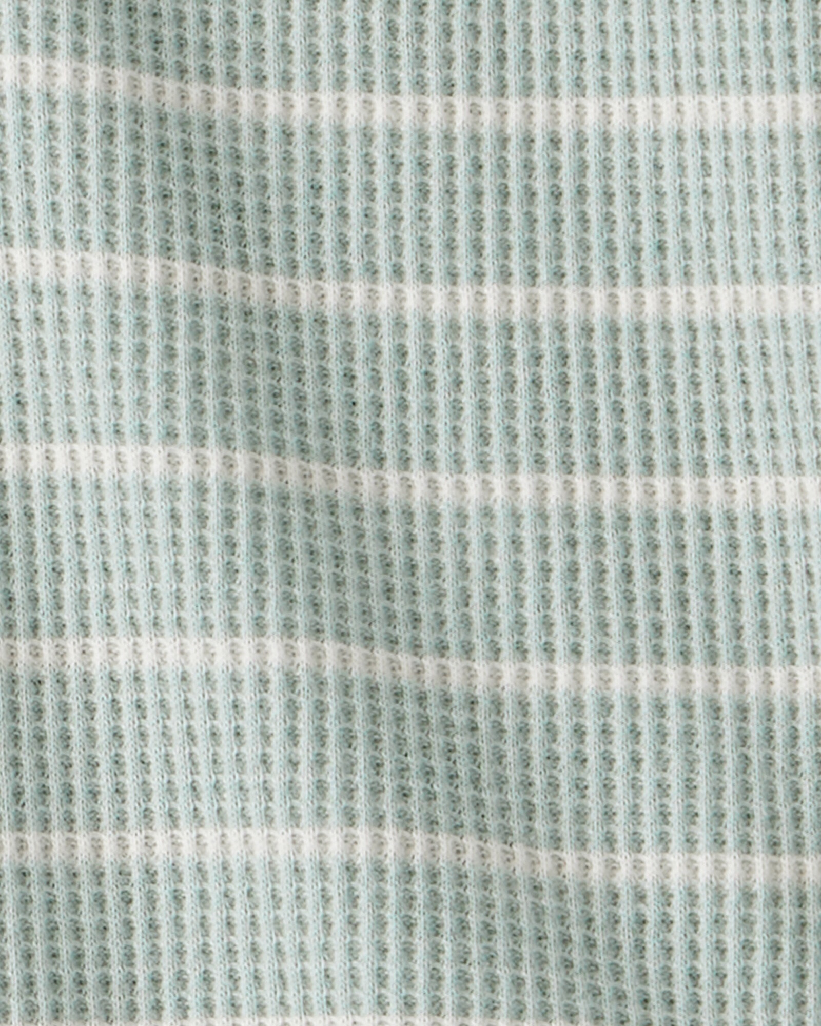 Set dos piezas de algodón térmico, pantalón y body henley, verde, diseño a rayas Sin color