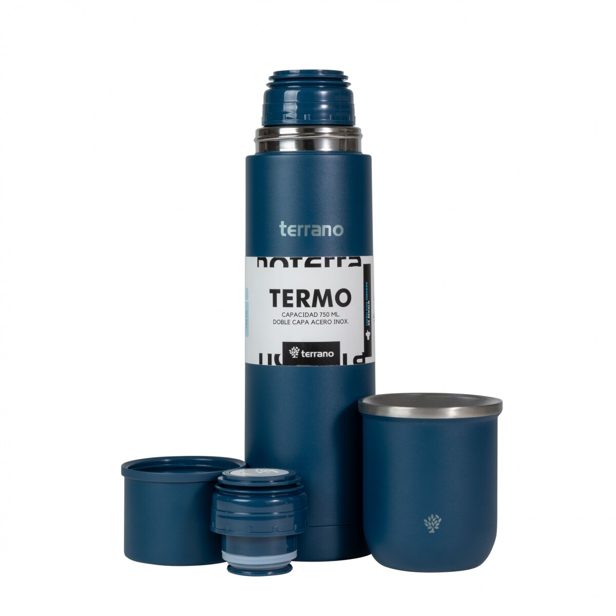 Kit Acero Bala - 750mL + Mate Sicilia - Opaco Azul 