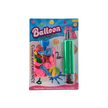 GLOBOS CON INFLADOR EN BLISTER GLOBOS CON INFLADOR EN BLISTER