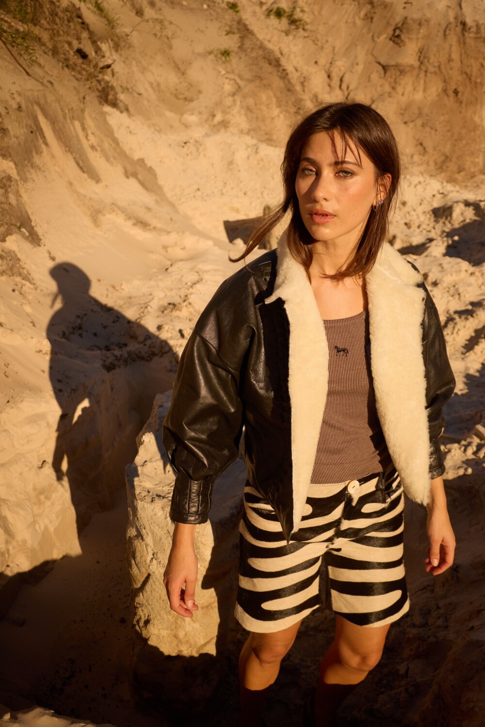 Campera Furor Negro / Crudo