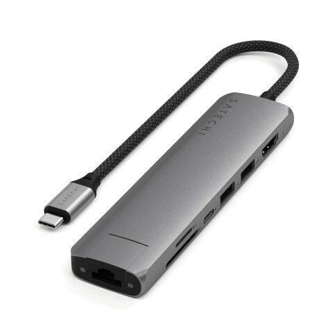 Satechi Multipuerto HUB 7en1 USB-C Ethernet - Space Grey Satechi Multipuerto HUB 7en1 USB-C Ethernet - Space Grey