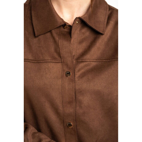 Camisa Gamuza Vegana Marron