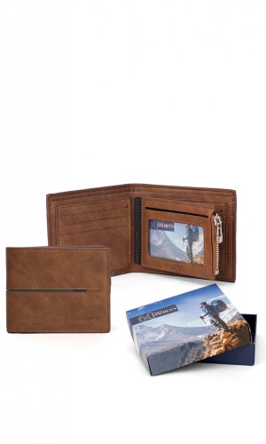 BILLETERA HOMBRE VAN GOGH MARRON CLARO C/ GUARDA VERDE