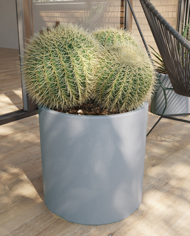 Maceta Plástico "Cilindro" 40cm x 30cm "Gris Claro" - 18 Litros