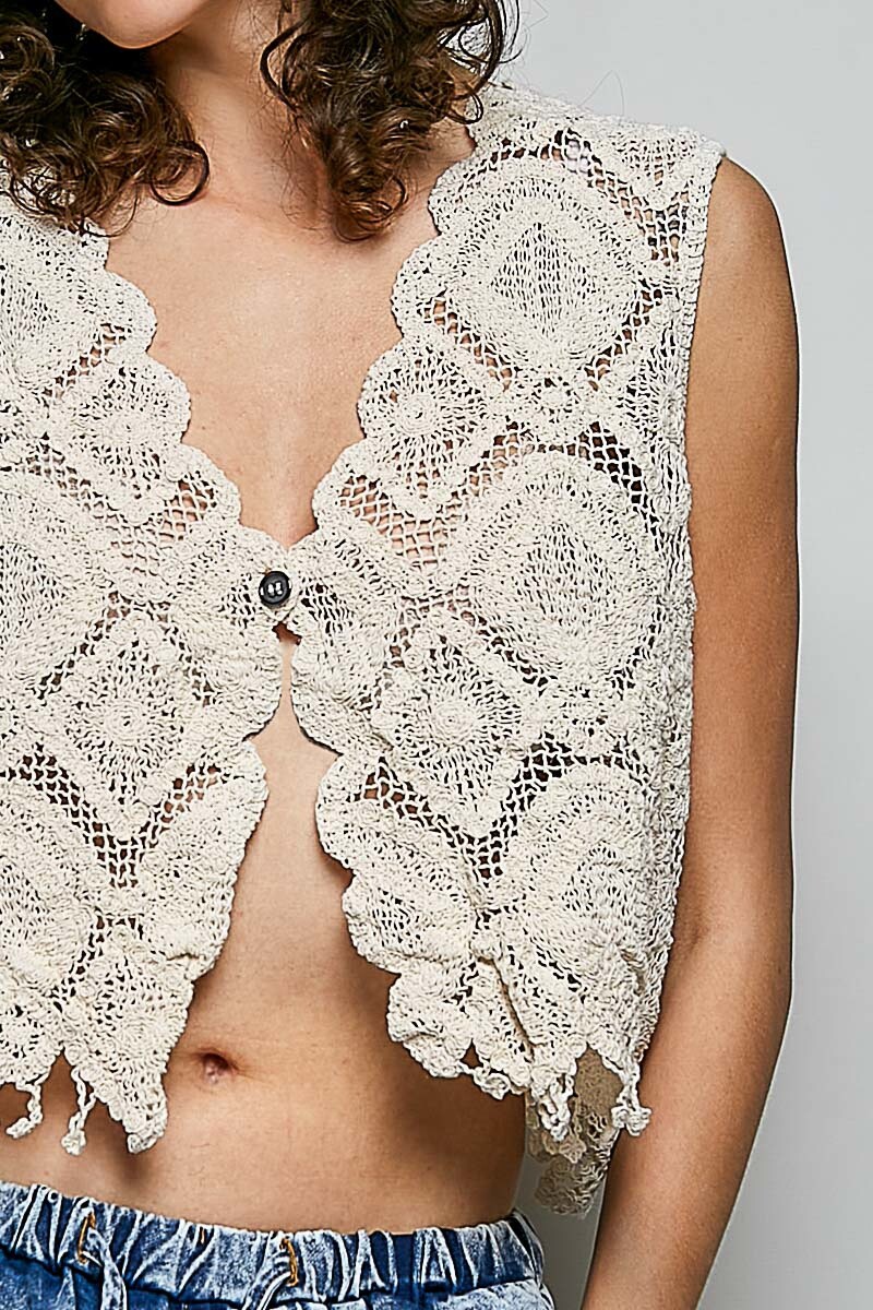 CHALECO CROCHET Natural