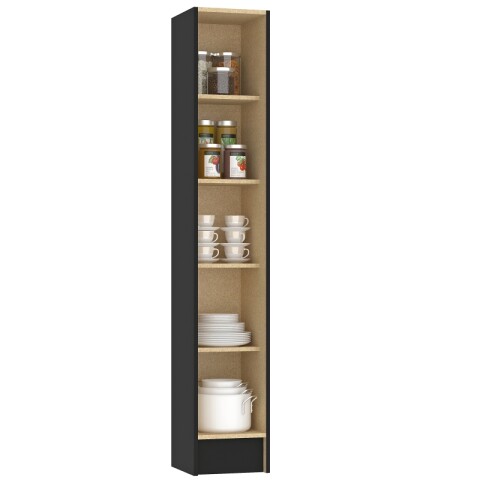 [ OUTLET ] Multiuso Panelero 1 puerta 4 estantes interior natural 30 x 32 x 168 cm - Negro [ OUTLET ] Multiuso Panelero 1 puerta 4 estantes interior natural 30 x 32 x 168 cm - Negro