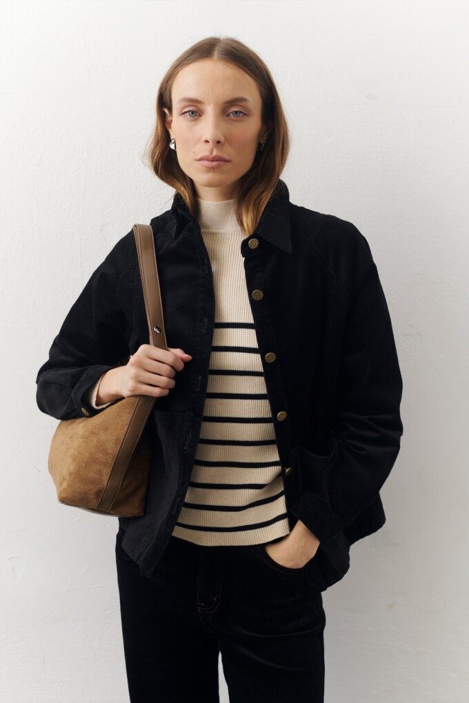 CHAQUETA CORDEROY NEGRO
