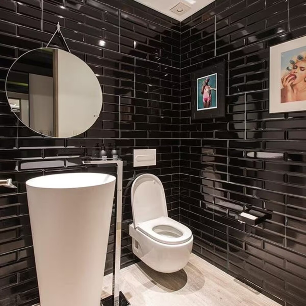 Cerámica de pared 32A13 Ladrillo Negro 32x62 cm Brillo Rectificado Cerámica De Pared 32a13 Ladrillo Negro 32x62 Cm Brillo Rectificado