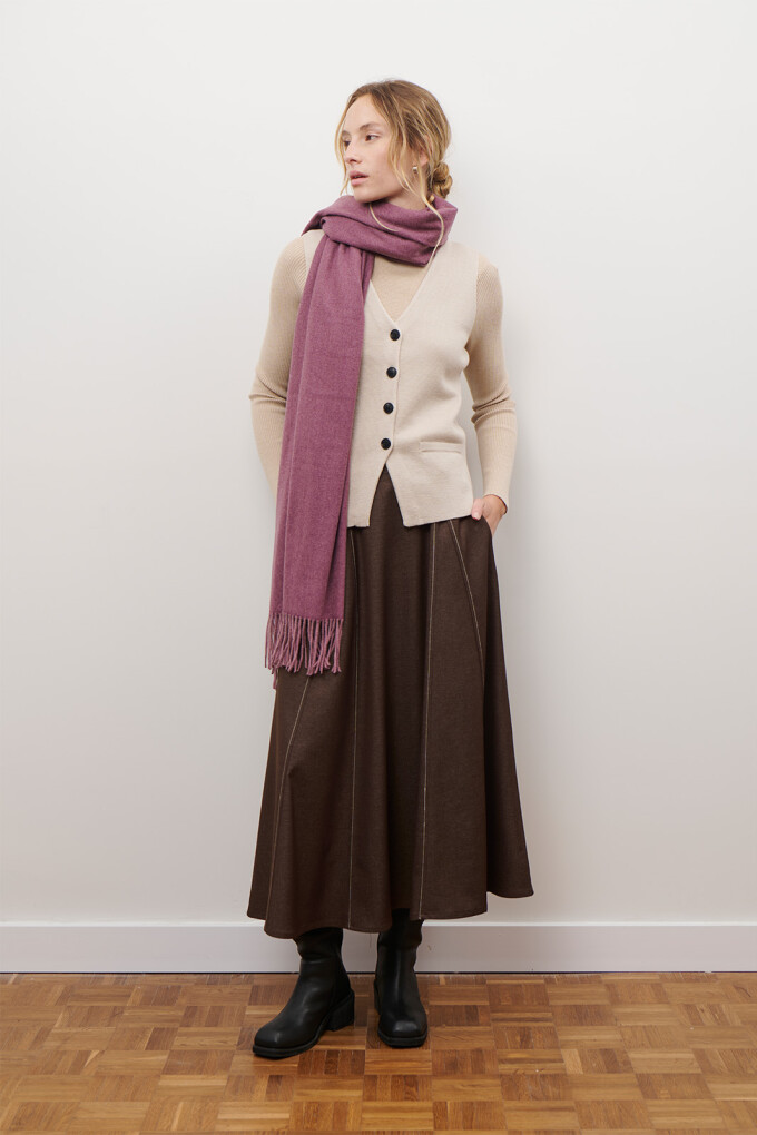 FALDA JEAN TEXTIL MARRON