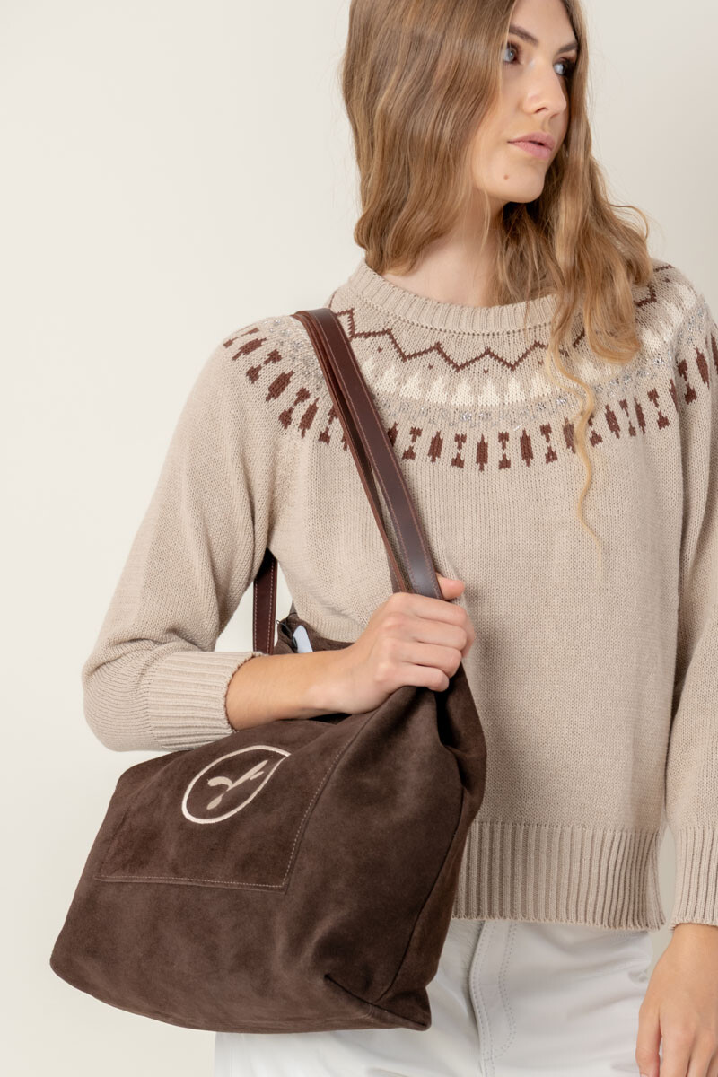 Bolso flor Chocolate