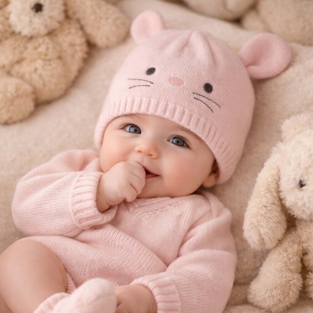 Set Gorro y escarpines de algodón carters rosa