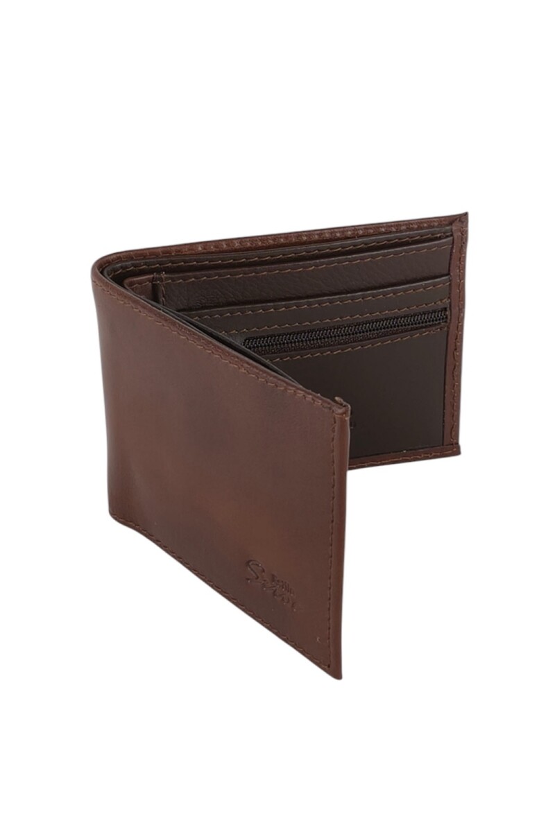 Billetera con cierre interior para monedas Marron