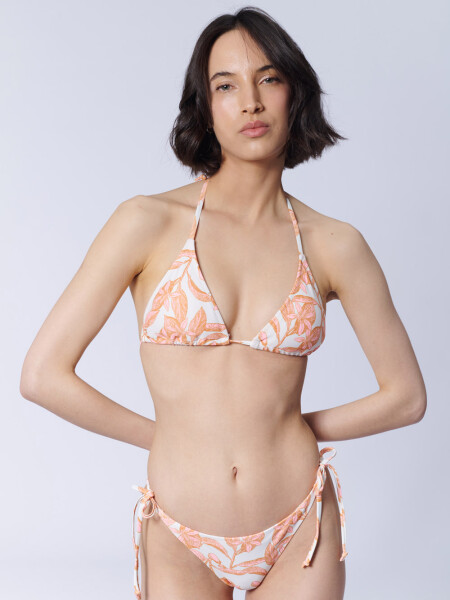 Bombacha bikini estampado Flores Ilustradas Blanco