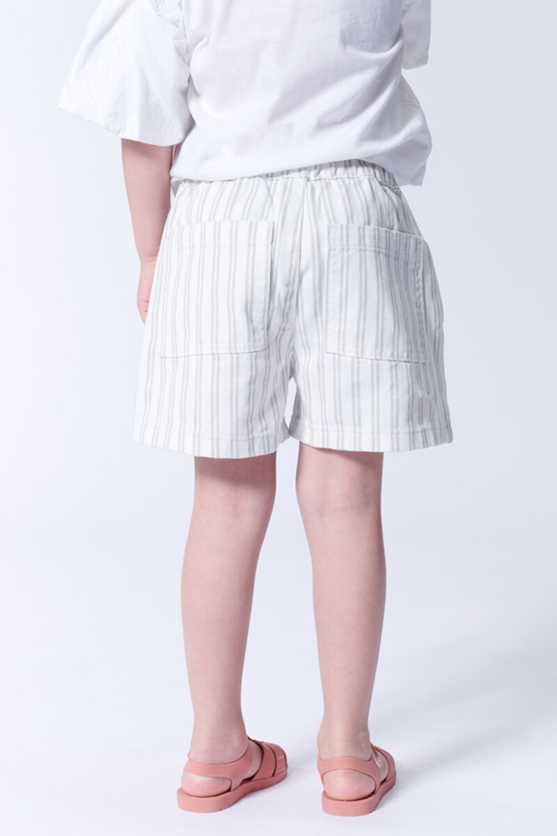 Short cintura elastizada Rayas Beige