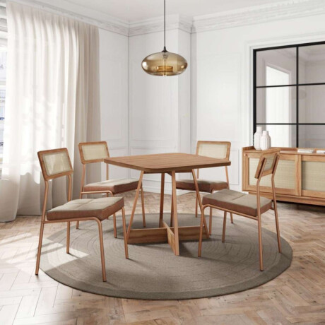 Juego de comedor Lux Atria Cuadrada Marron