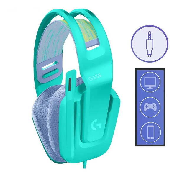 Vincha Gamer Logitech G335 3.5mm Micrófono Cable VERDE