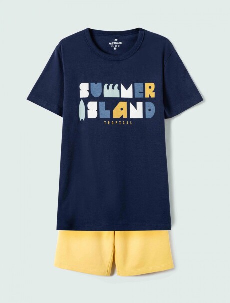 CONJUNTO INFANTIL CON ESTAMPADO AZUL OSCURO