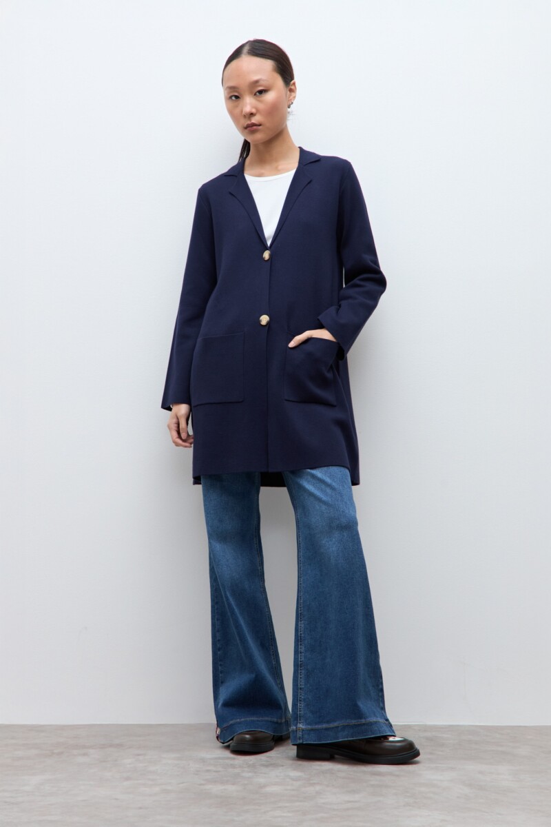 Sacón con bolsillos - azul marino 