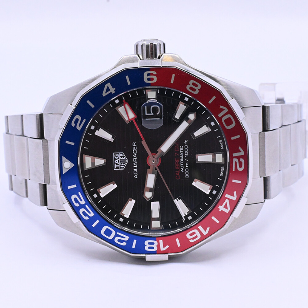 TAG Heuer Aquaracer GMT WAY201F-0 automático calibre 7 gmt caja 43mm. Año 2021 con estuche y papeles TAG Heuer Aquaracer GMT WAY201F-0 automático calibre 7 gmt caja 43mm. Año 2021 con estuche y papeles