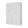 Ropero Americana PLUS 4 puertas 2 cajones - 100%MDF Blanco