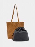 Bolso Shopper De Piel Trenzada camel