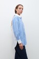 Camisa rayada oversized celeste