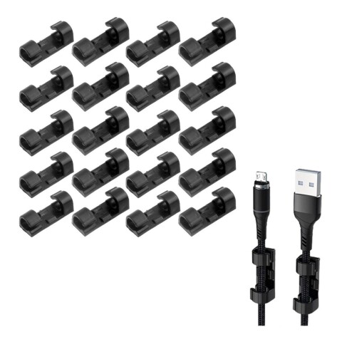 Organizador Cable Guia Facil Clip X100 Unidades Ordenar Color Variante Negro