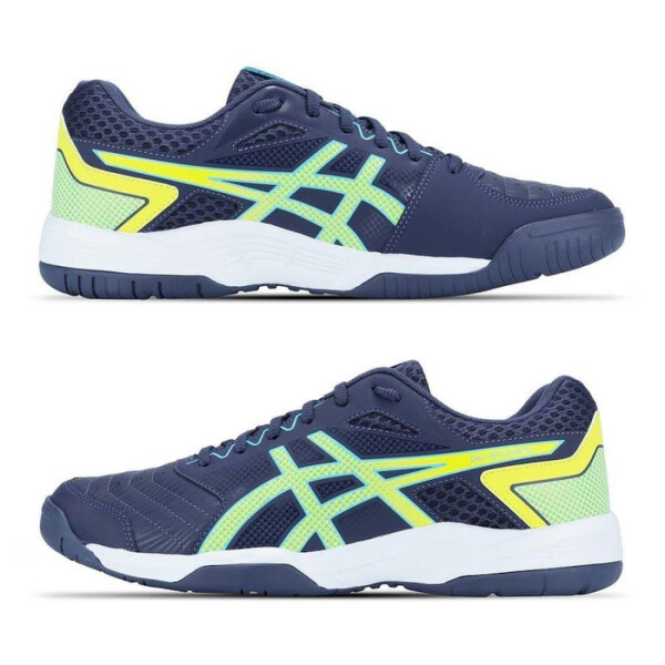 Zapatillas Championes De Tenis Deportivos Para Hombre Asics Gel-Backhand Azul, Verde y Amarillo