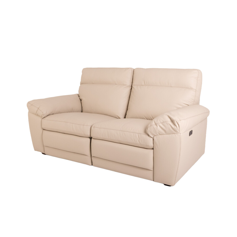 SOFÁ RECLINER 2 CUERPOS CUERO-100-NATURAL NATURAL-BEIGE IMPERIAL ARENA