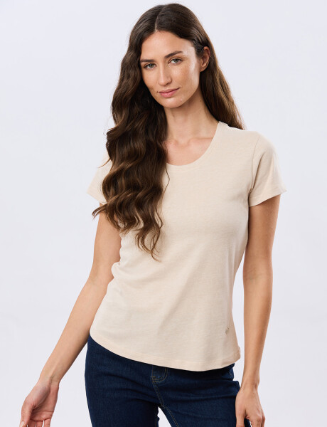 REMERA BÁSICA DE ALGODÓN Beige