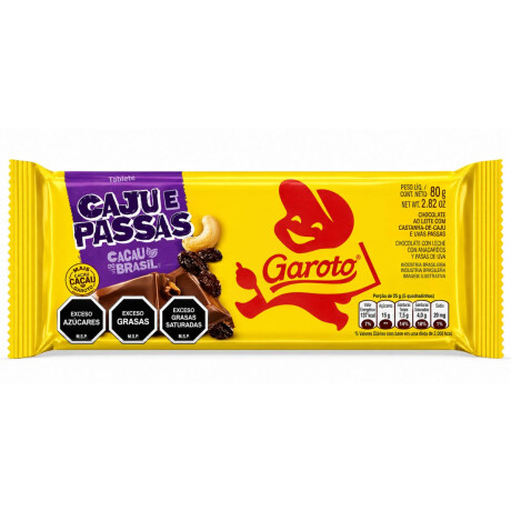 TABLETA GAROTO CHOCOLATE 80G CAST/PASAS TABLETA GAROTO CHOCOLATE 80G CAST/PASAS