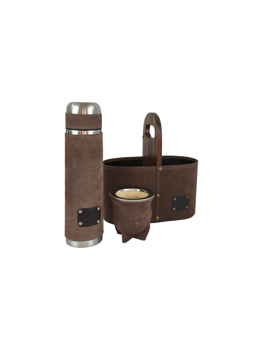 Set matero para auto en cuero - Marron chocolate 
