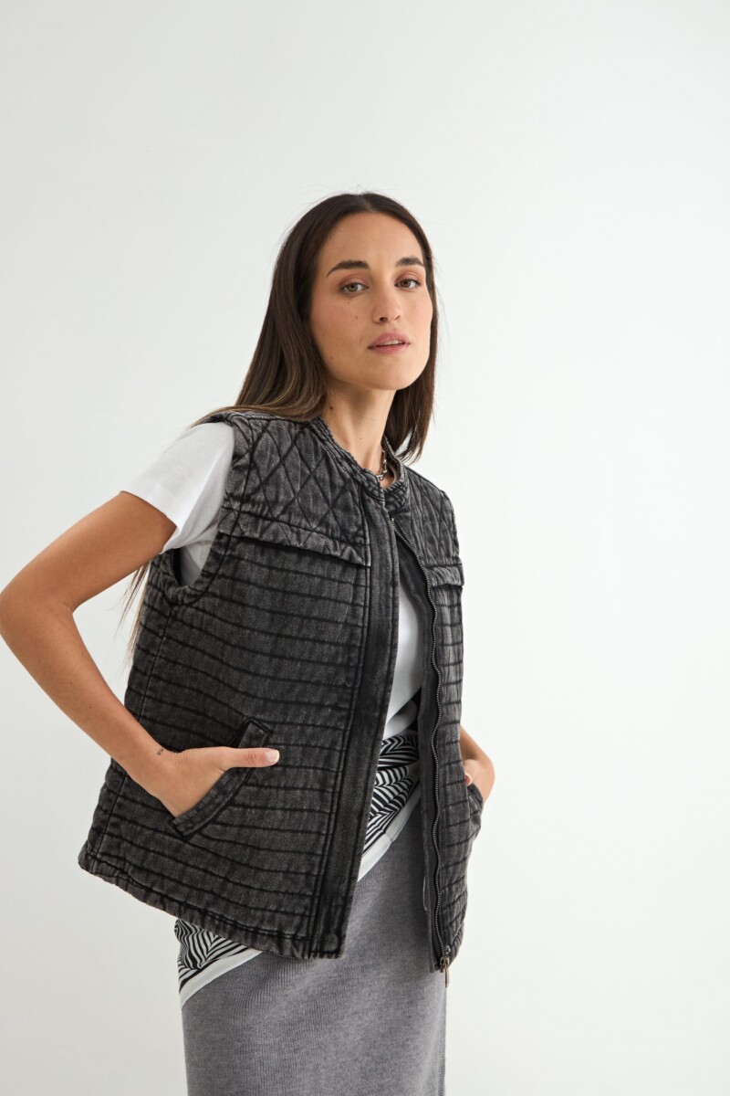 CHALECO DENIM NICOLA - Negro 
