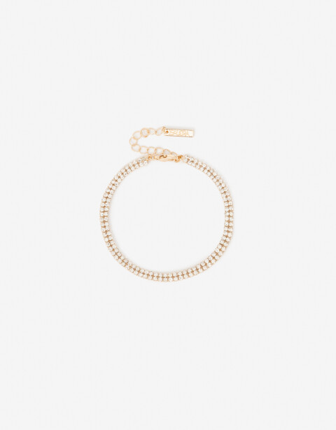 Pulseras Flexibles Strass Pulsera Flexible Con Strass - Dorado