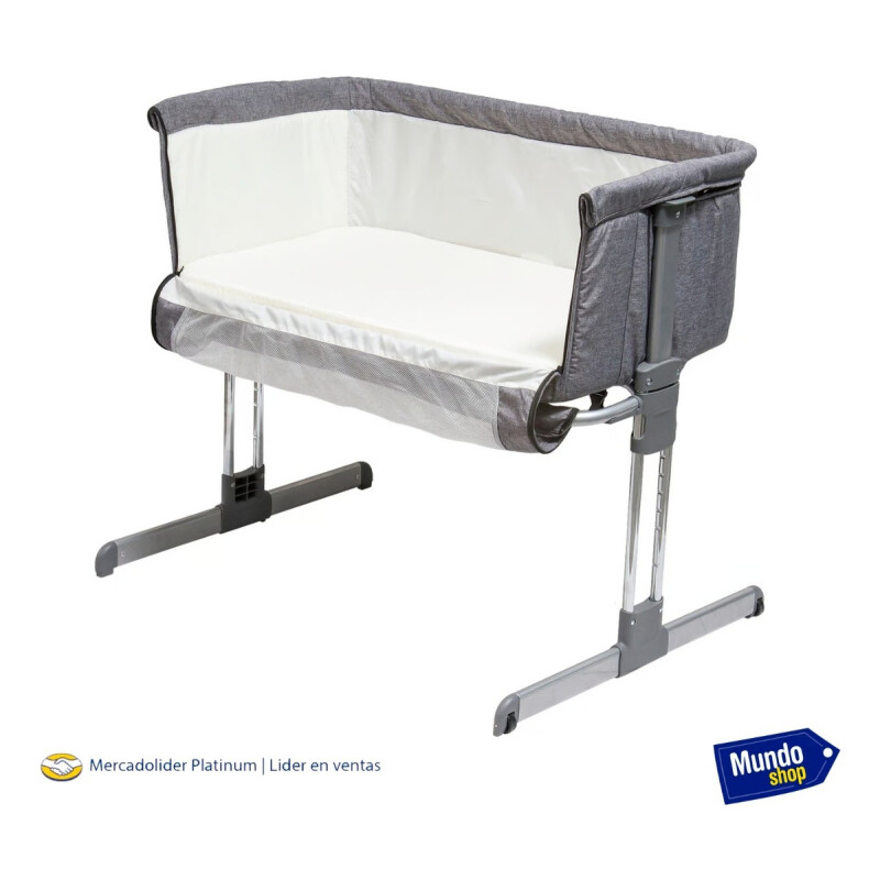 Cuna Mecedora Para Bebe Colecho Moises Con Ruedas Ajustable Gris