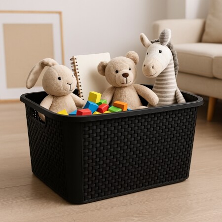 CAJA ORGANIZADORA SIMIL RATTAN NEGRO N°4 42 LTS CAJA ORGANIZADORA SIMIL RATTAN NEGRO N°4 42 LTS