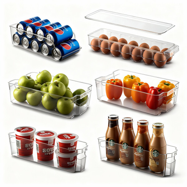 Organizador Cocina Heladera Multiuso Juego de 6 recipientes contenedores Imback Organizador Cocina Heladera Multiuso Juego de 6 recipientes contenedores Imback