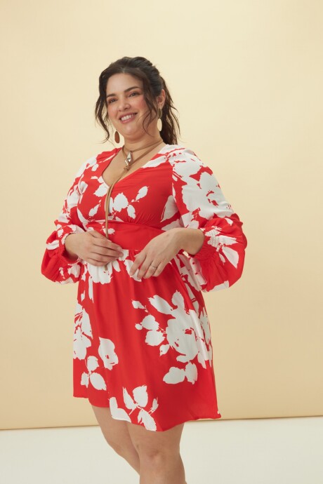 Vestido Sara Rojo estampado