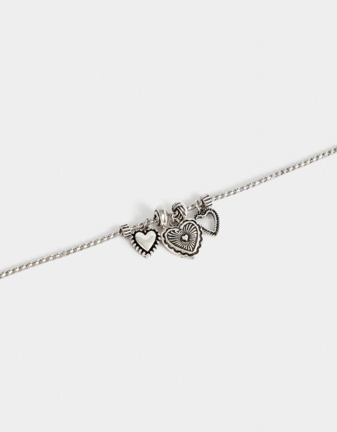 Pulseras Flexibles Bañada en Plata Pulsera Flexible Con Dijes Bañada En Plata - Plateado