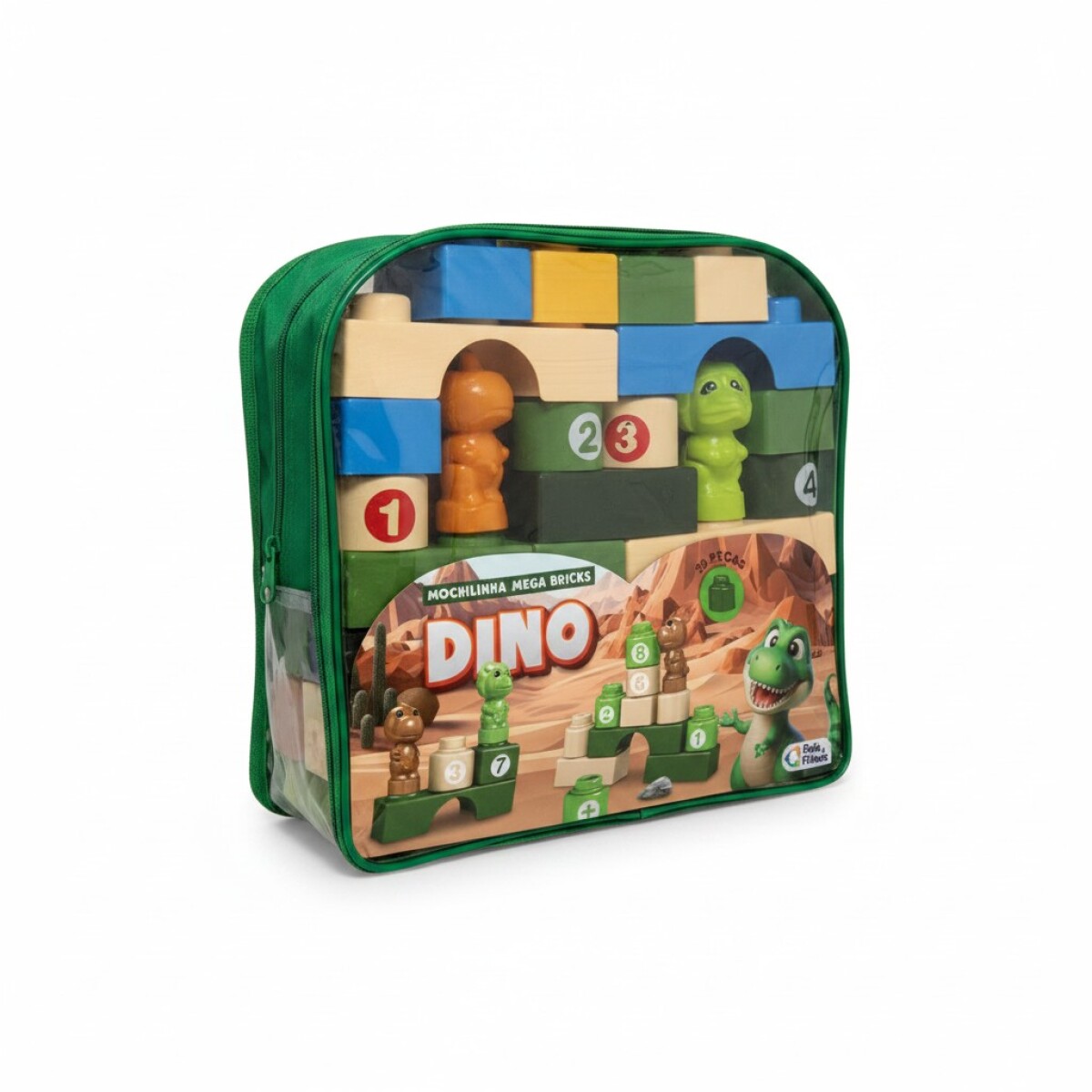 Mochila bloques mega blocks P&F - dinosaurios 