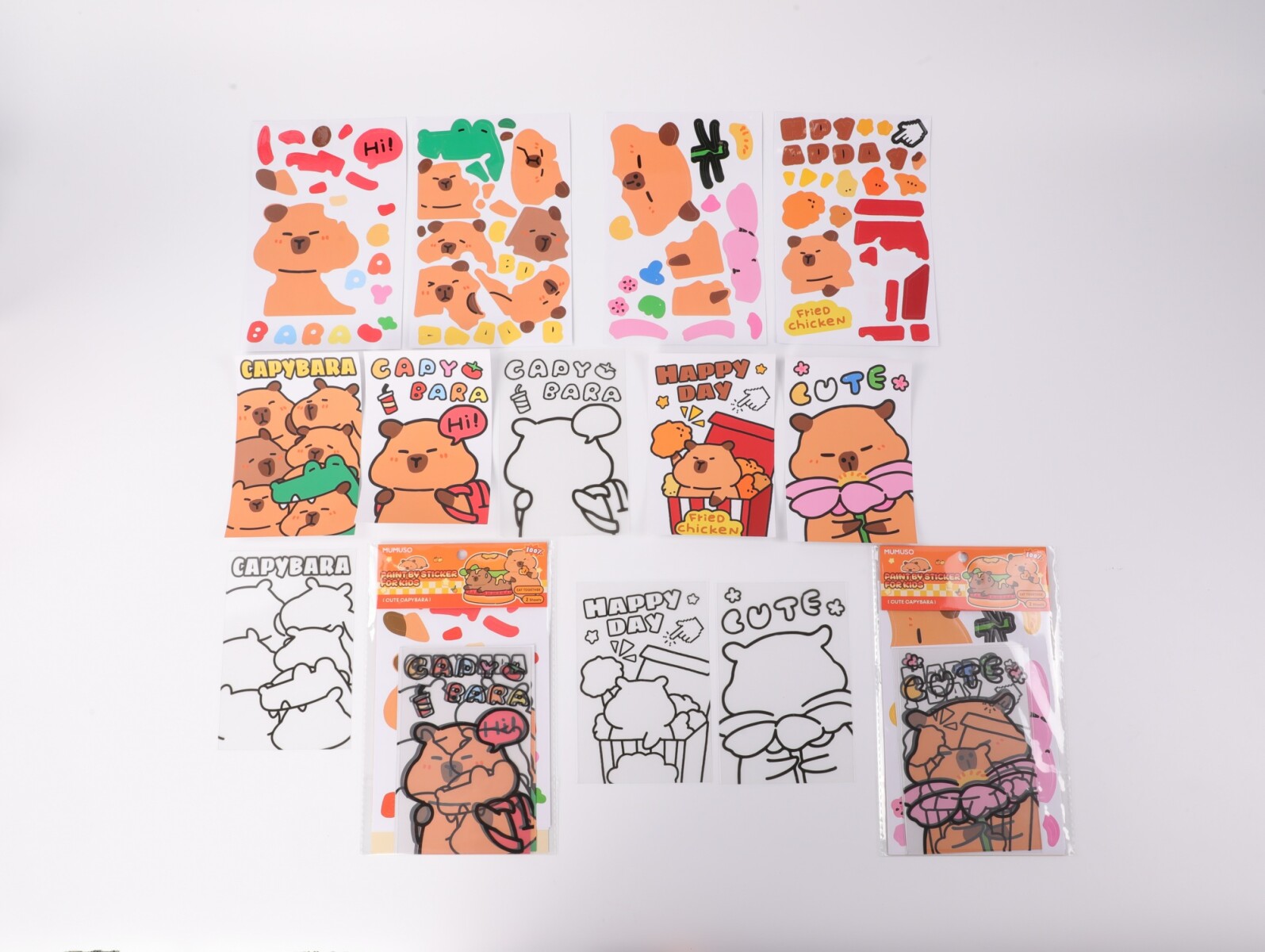 PINTA CON PEGATINAS PARA NIÑOS (CARPINCHO ADORABLE) 