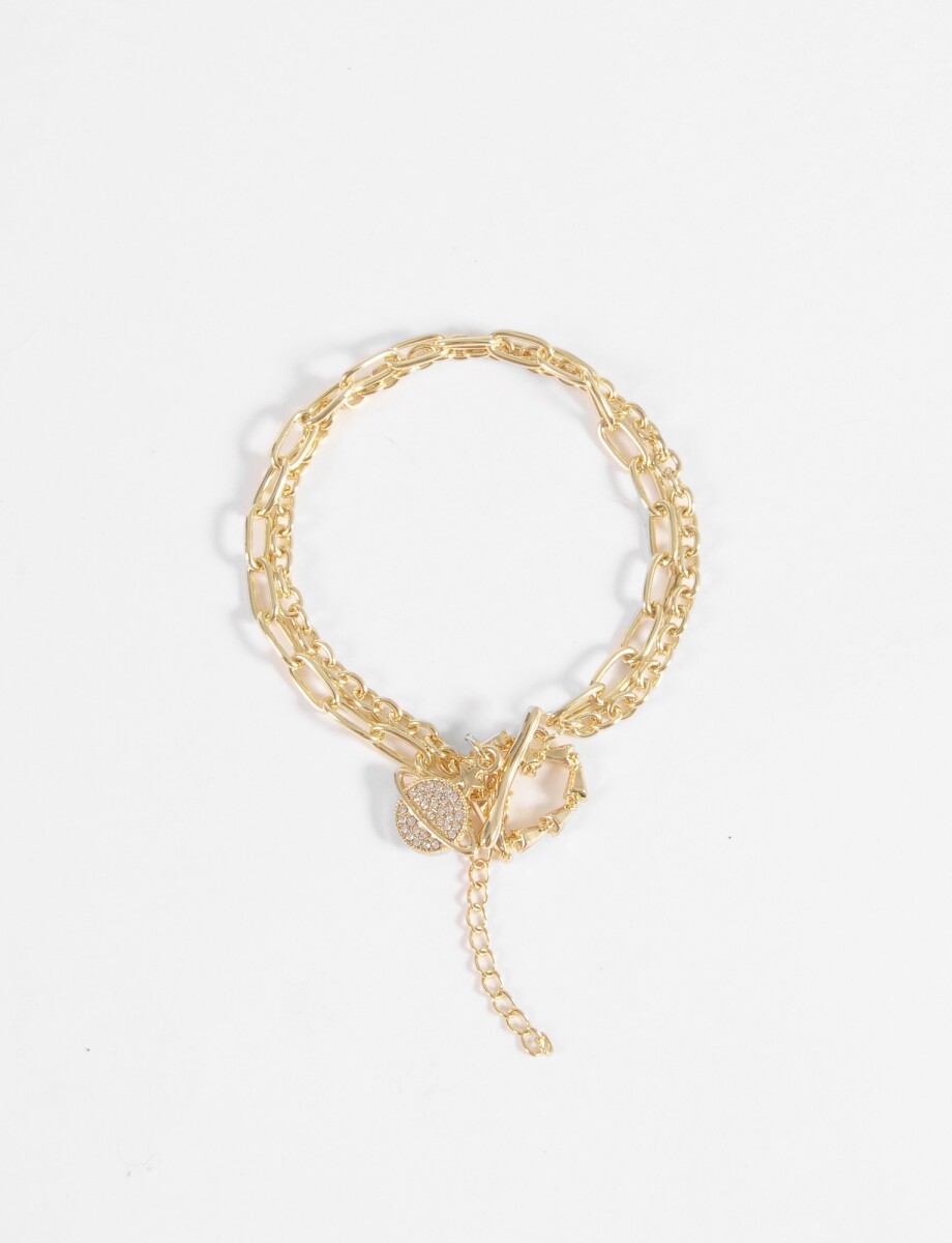 Pulsera acero saturno - dorado 