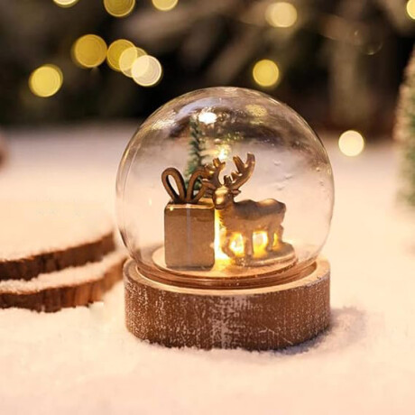 Esfera Navideña De Cristal Ciervo Dorado