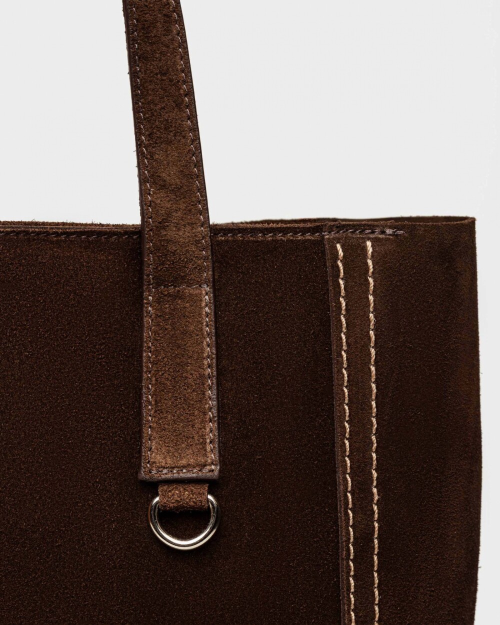 Shopper Vera en cuero gamuza Chocolate