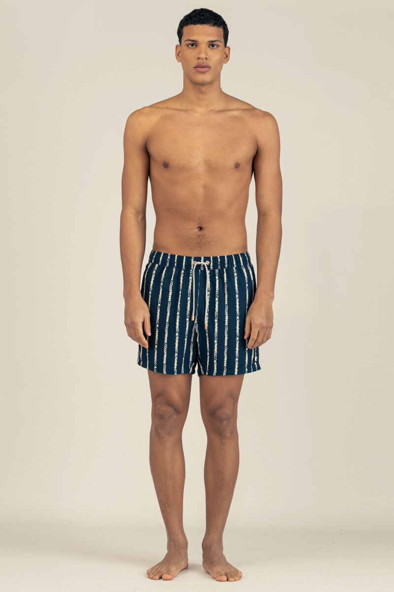 FLORAL STRIPE CLASSIC Blue