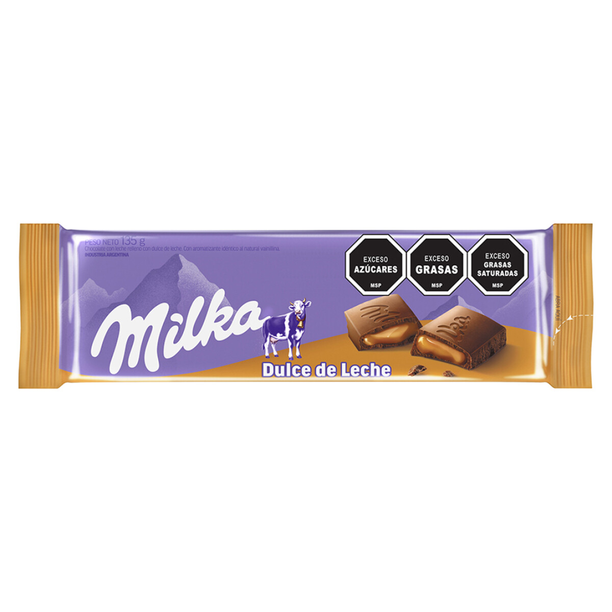 Tableta de Chocolate Milka Relleno Dulce De Leche 135G 